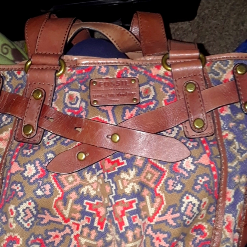 Fabric fossil purse